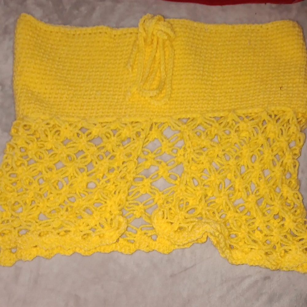 Handmade Soft Yellow Crochet Tube Top